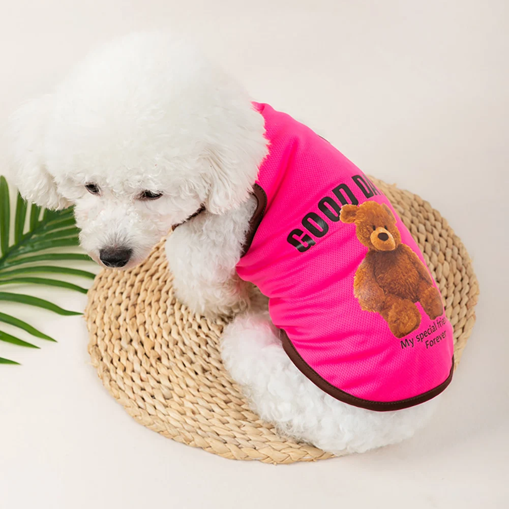 Camiseta para Cães e Gatos Estampa Urso de Poliéster Respirável - Imagem 4