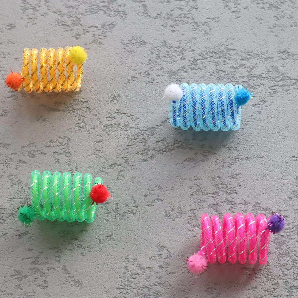 Brinquedo de Mola para Gatos Colorido 10 Peças de Plástico Elástico - Imagem 5