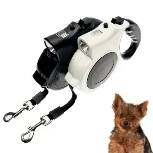 trela retrátil com LED para cães