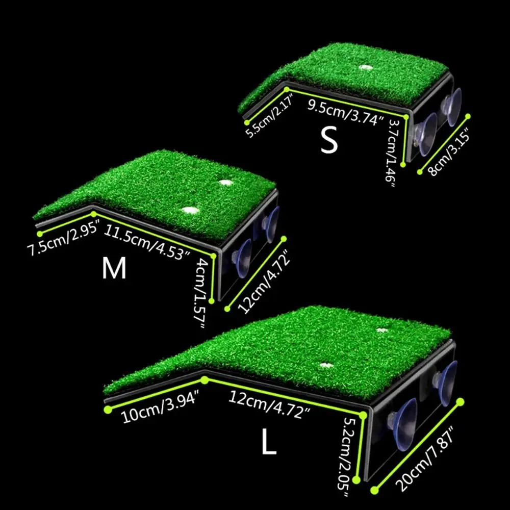 Plataforma de Basking para Tartarugas com Ventosas e Gramado Simulado - Imagem 6
