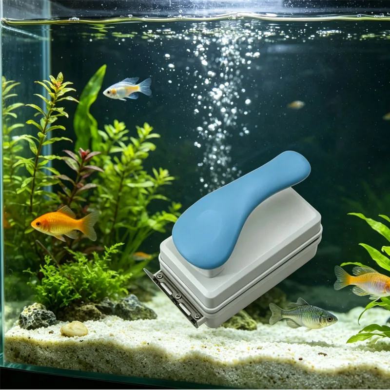 Escova Magnética para Aquário com Lâmina de 4,5 cm e Raspador Integrado - Imagem 6