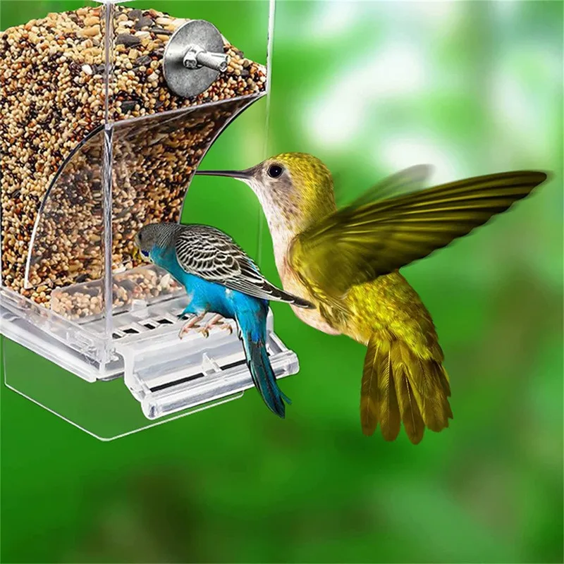 Alimentador de Pássaros para Gaiola Acrílico Transparente 8,2x7,2x18,5 cm - Imagem 4