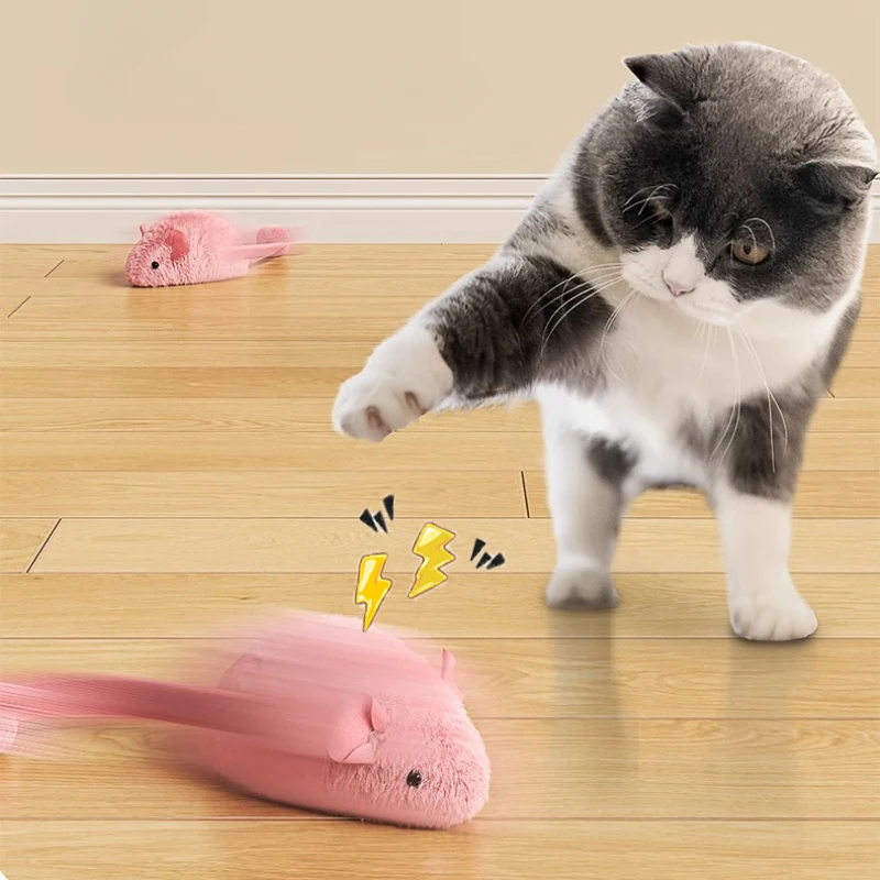 Brinquedo de Pelúcia para Gatos Rato Luminoso com Som de Animal - Imagem 3