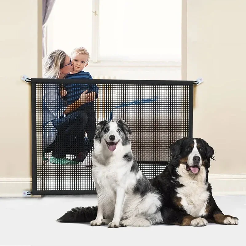 Cerca para Cães de Nylon Dobrável com 4 Ganchos de Fixação - Imagem 6