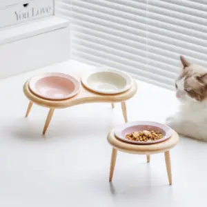 tigela dupla de cerâmica para gatos