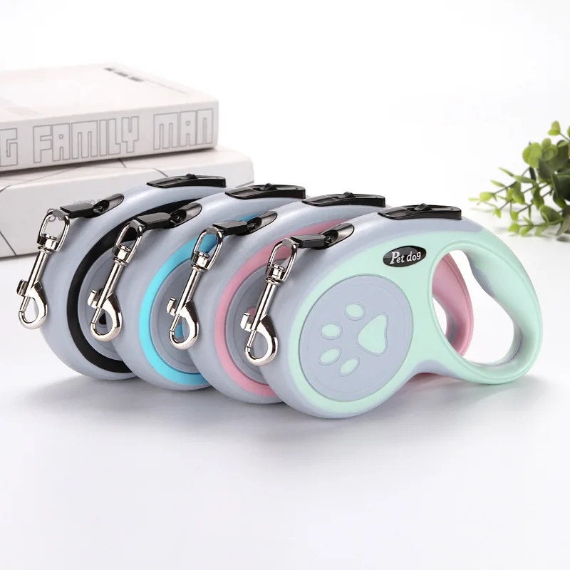 Trela Retrátil para Cães e Gatos de Nylon 3m/5m para Passeio - Imagem 2