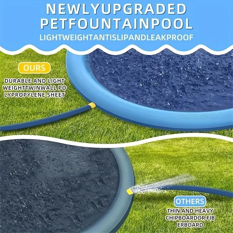 Piscina Inflável para Cães Fonte Interativa 200 cm PVC Durável - Image 4