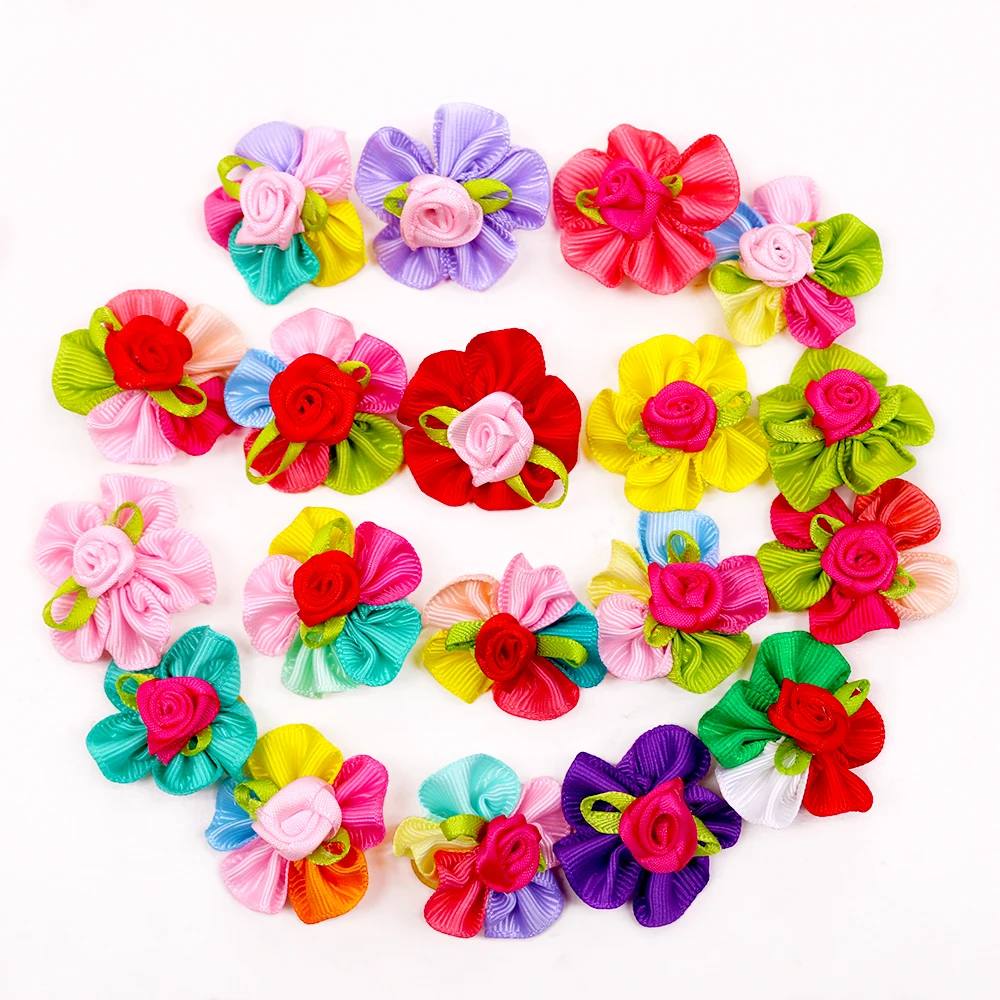 20 Laços de Cabelo Artesanais para Cães Pequenos com Flores - Imagem 4