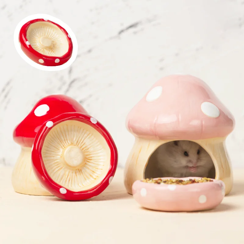 Casa Cogumelo de Cerâmica para Hamster e Roedores com Entrada Única - Imagem 3