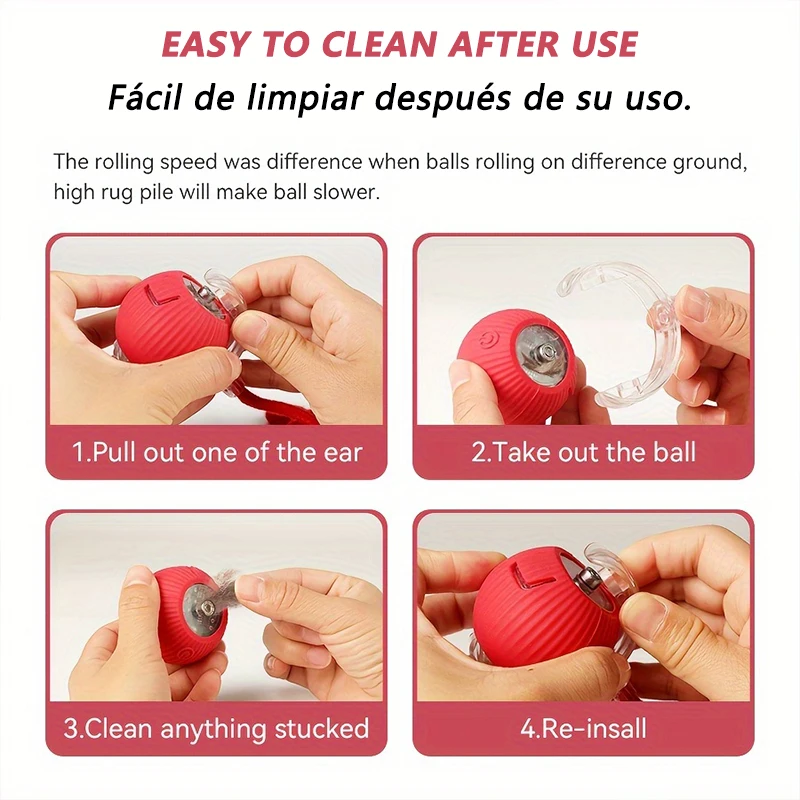 Bola Interativa para Gatos Recarregável USB com Sensor Inteligente - Imagem 4