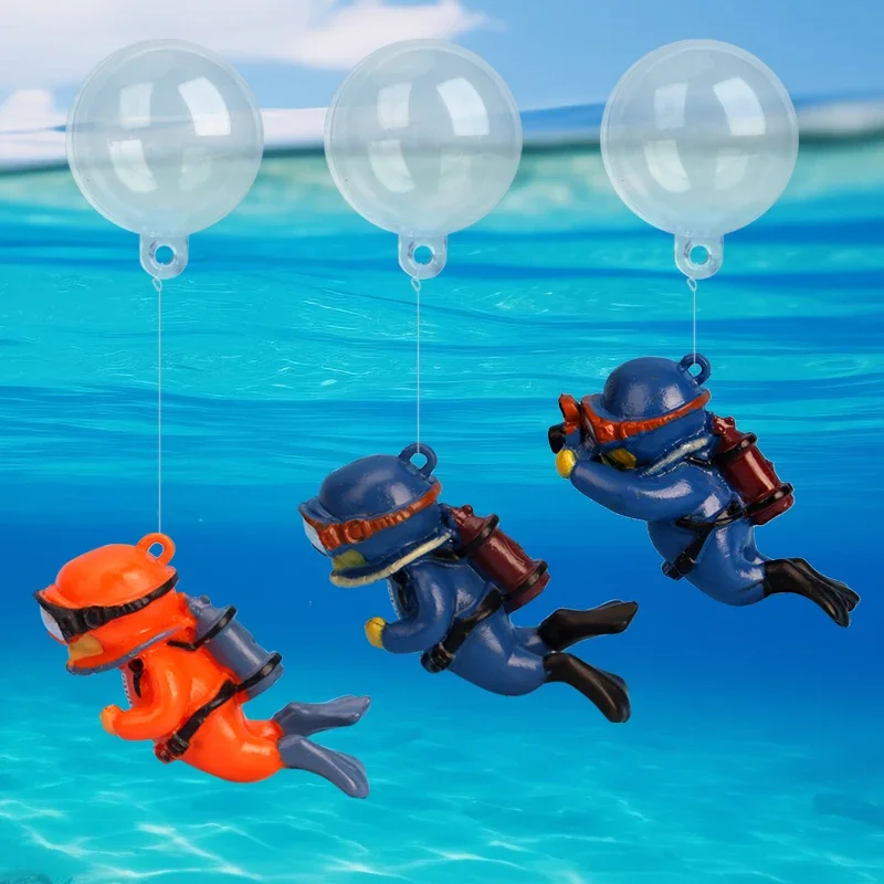 Decoração Mergulhador para Aquário Flutuante com Linha e Bola - Image 4
