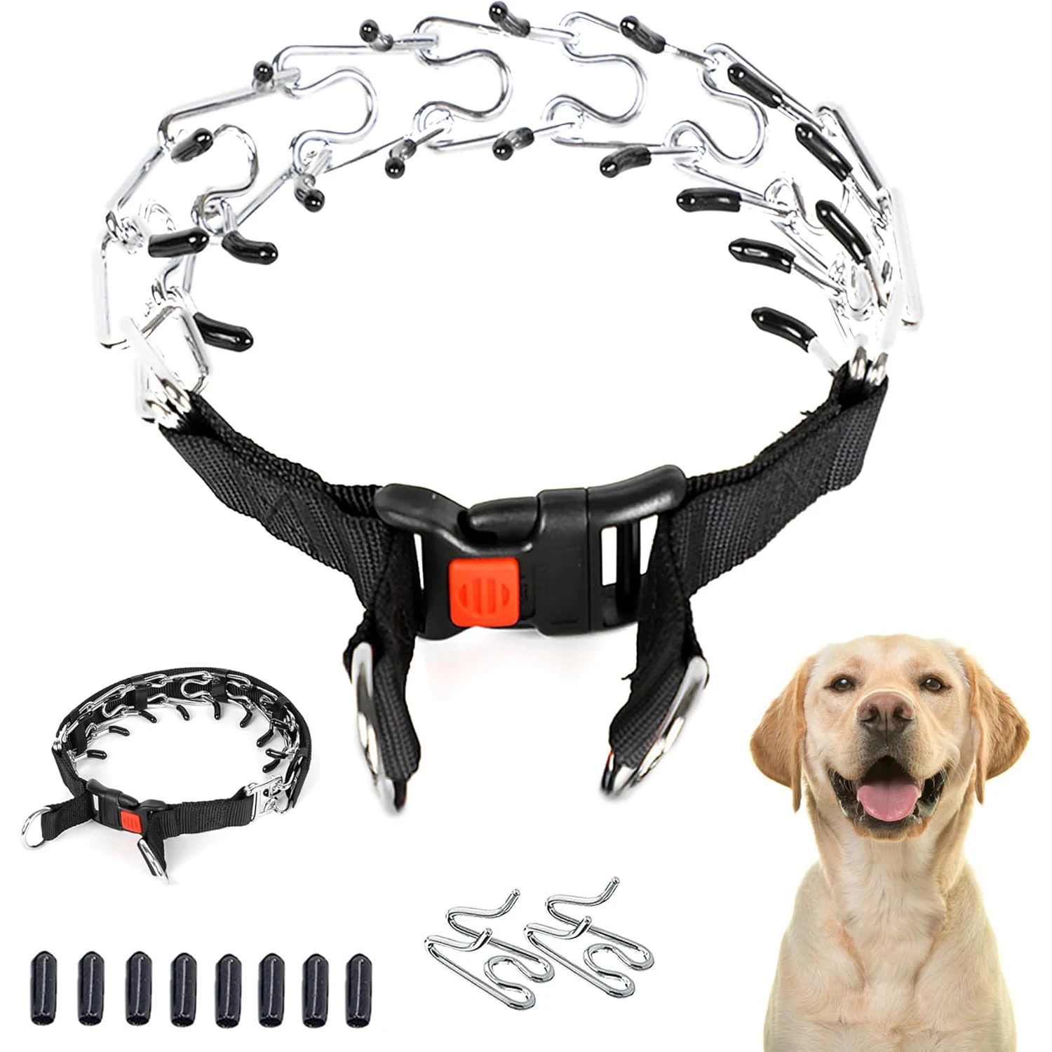 Coleira de Treinamento para Cães de Aço Inoxidável com Fivela de Liberação Rápida - Imagem 4
