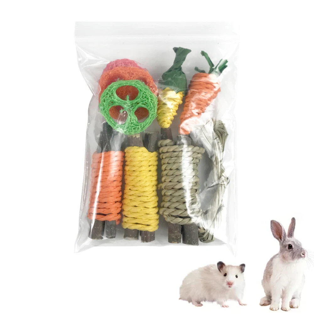 Conjunto de Brinquedos para Hamster e Coelho 9 Peças com Ganchos para Gaiola - Imagem 2