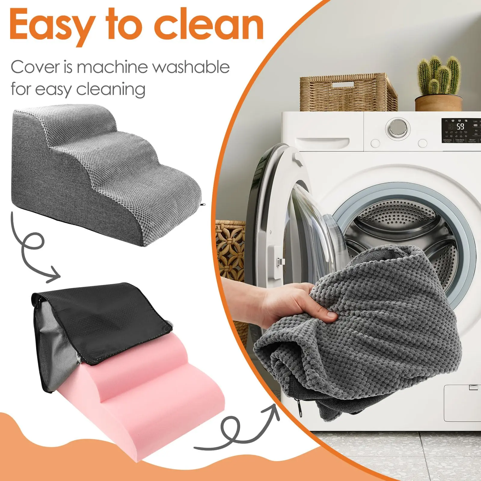 Escada para Cães de Espuma com Capa Impermeável Antiderrapante - Imagem 6