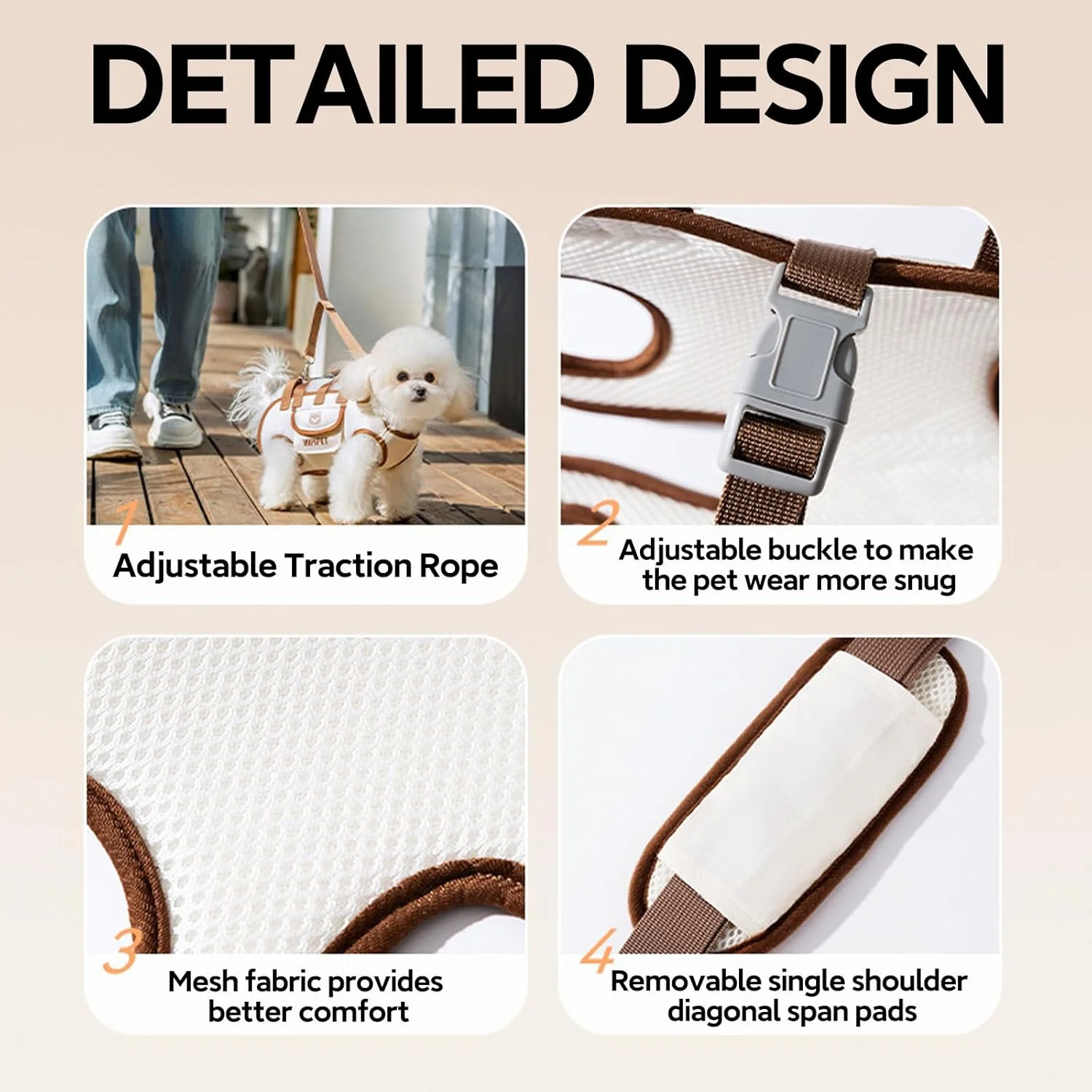 Mochila para Cães Pequenos e Médios com Alça Acolchoada - Imagem 3