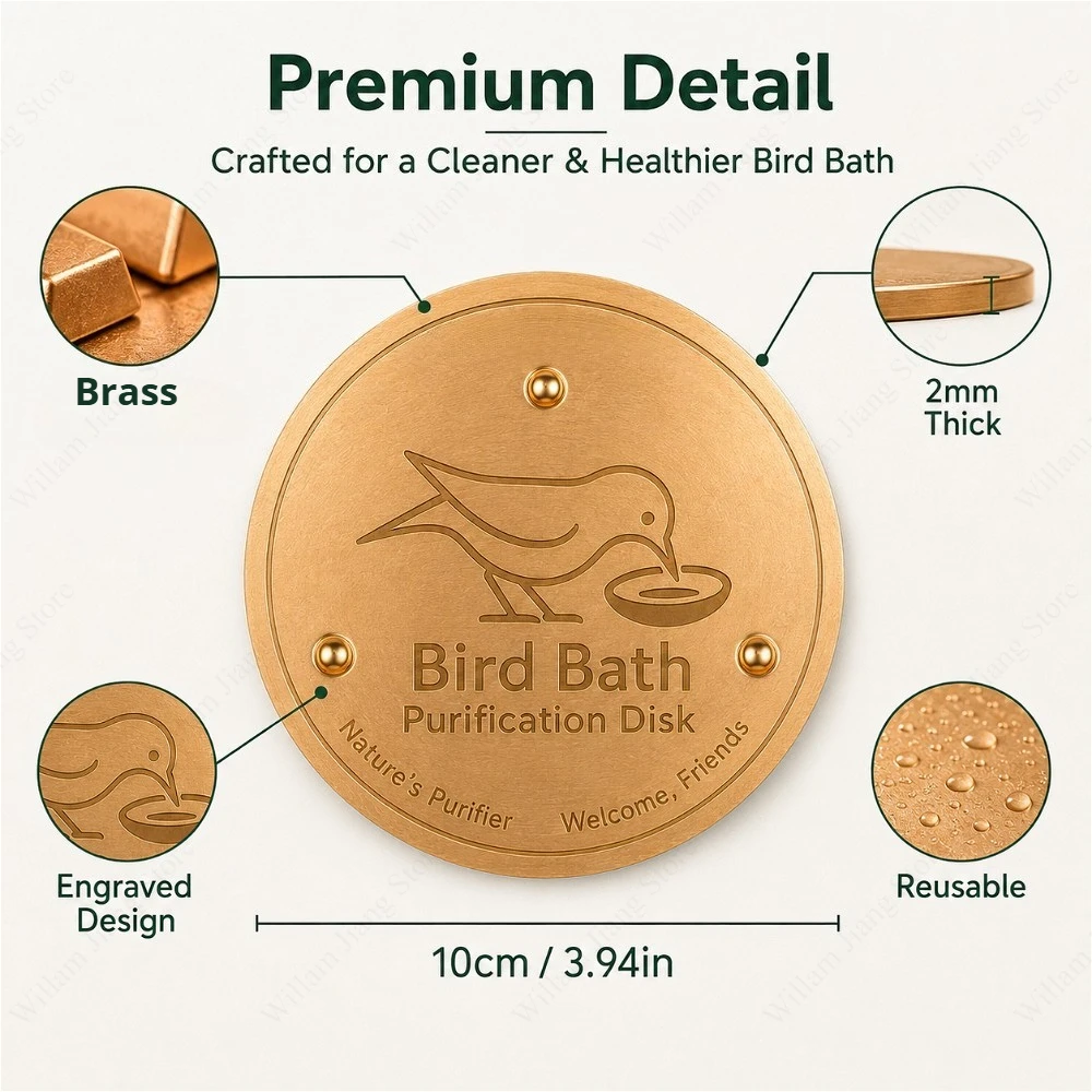 Purificador de Cobre para Bebedouro de Pássaros com Suporte Triplo - Imagem 3