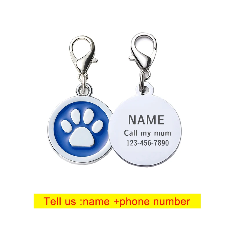 Etiqueta de Identificação para Cães e Gatos Personalizável com Gravação - Imagem 2