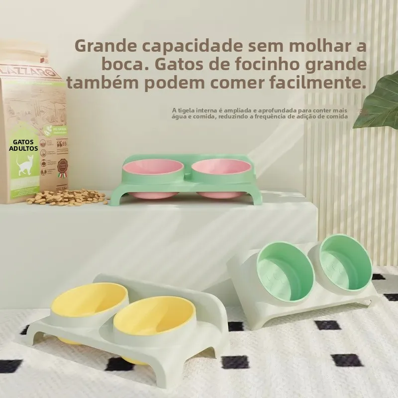 Comedouro Duplo Ajustável para Cães e Gatos, Proteção do Pescoço - Image 2