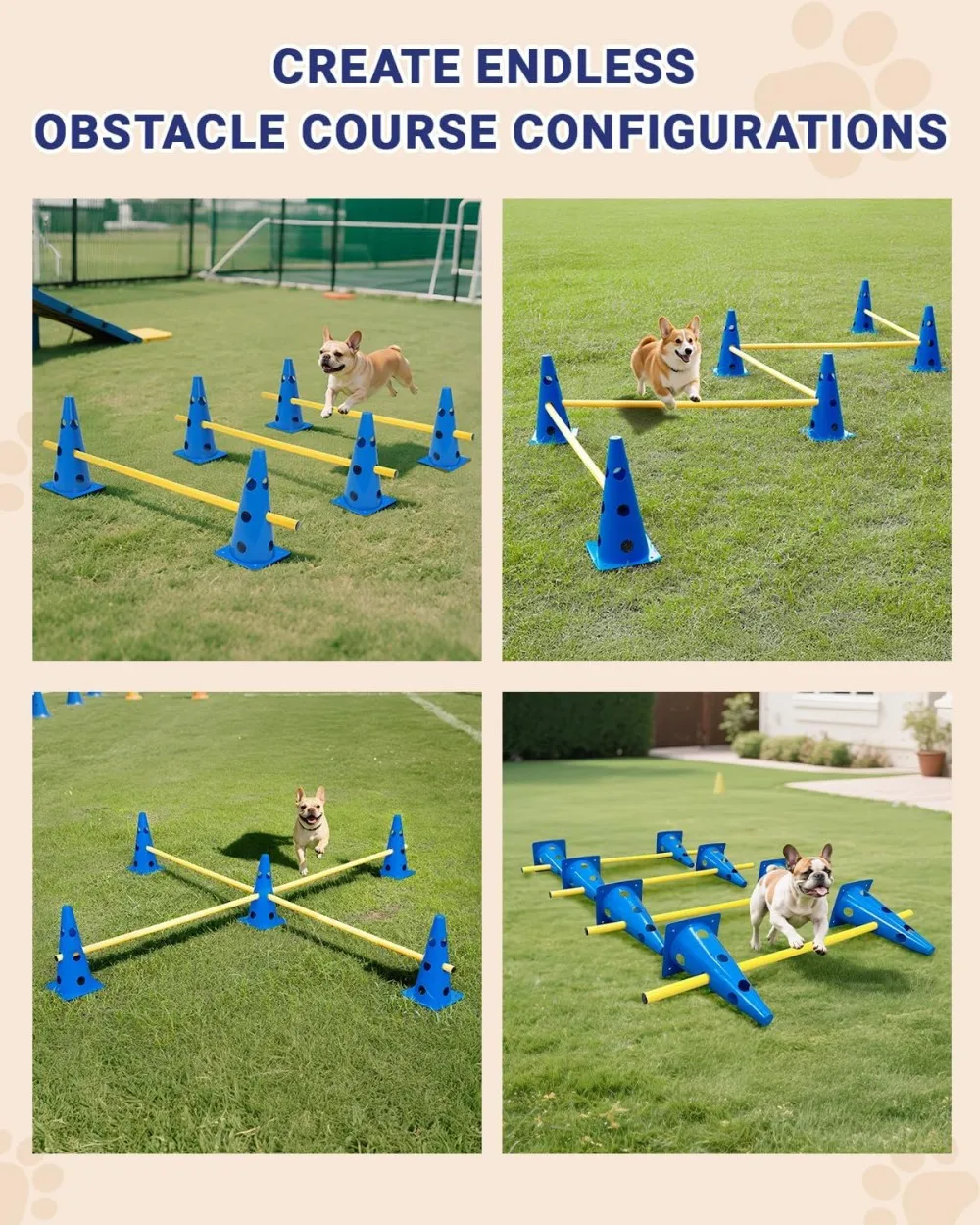 Conjunto de Agilidade para Cães com Barra de Salto para Treinamento - Imagem 3