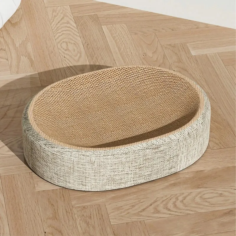 Arranhador para Gatos 2 em 1 Papel Ondulado Oval com Ninho - Imagem 4
