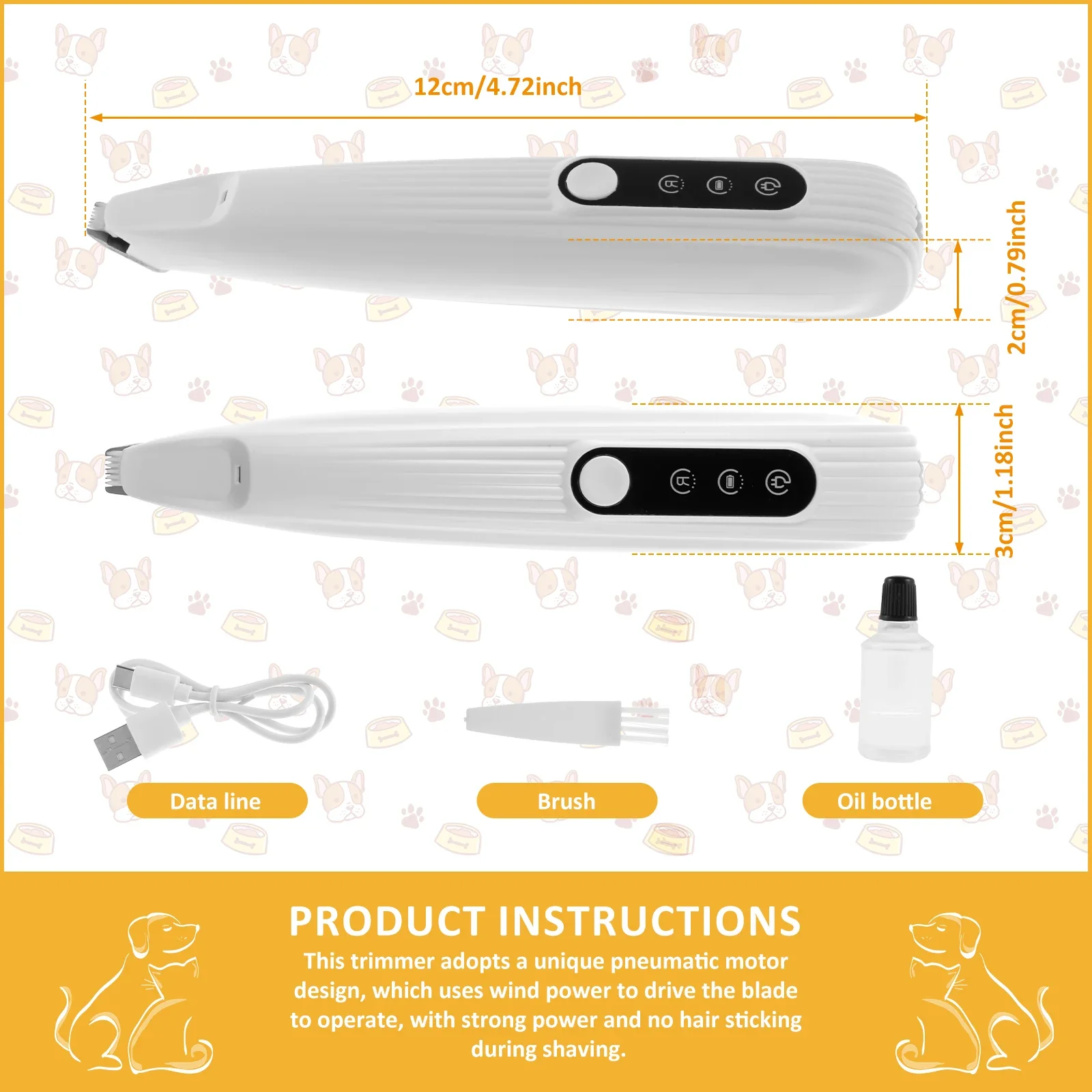 Aparador de Pelos para Cães e Gatos com LED e Lâmina de 9 mm - Imagem 6