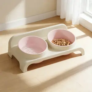 comedouro duplo ajustável para cães e gatos