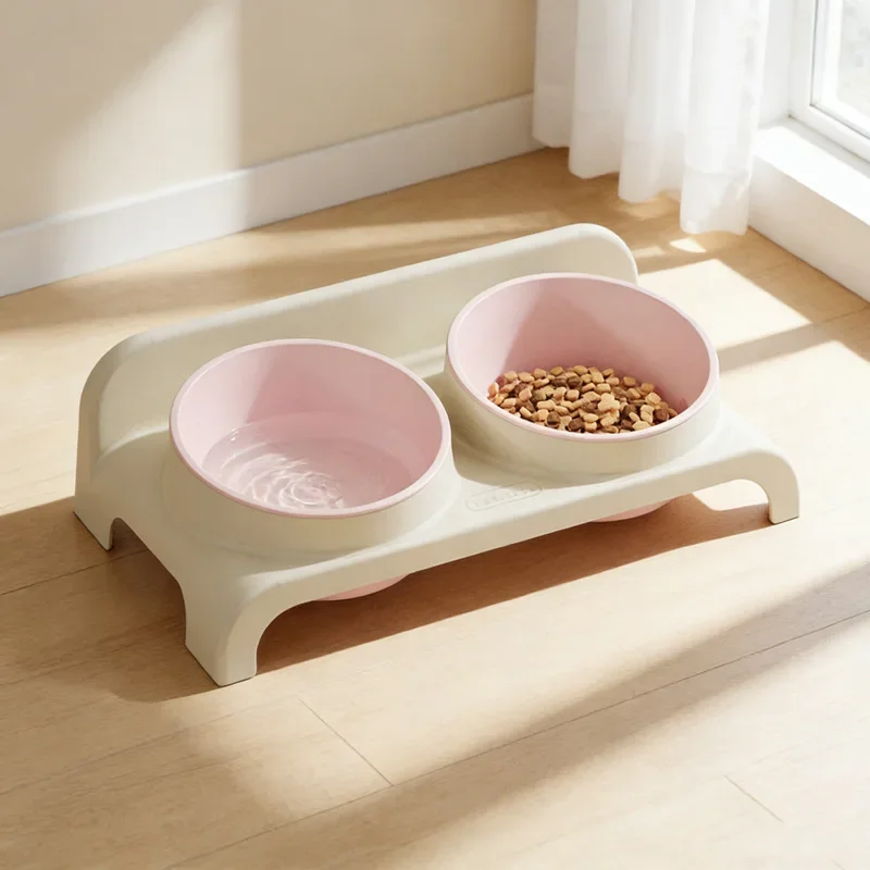 comedouro duplo ajustável para cães e gatos