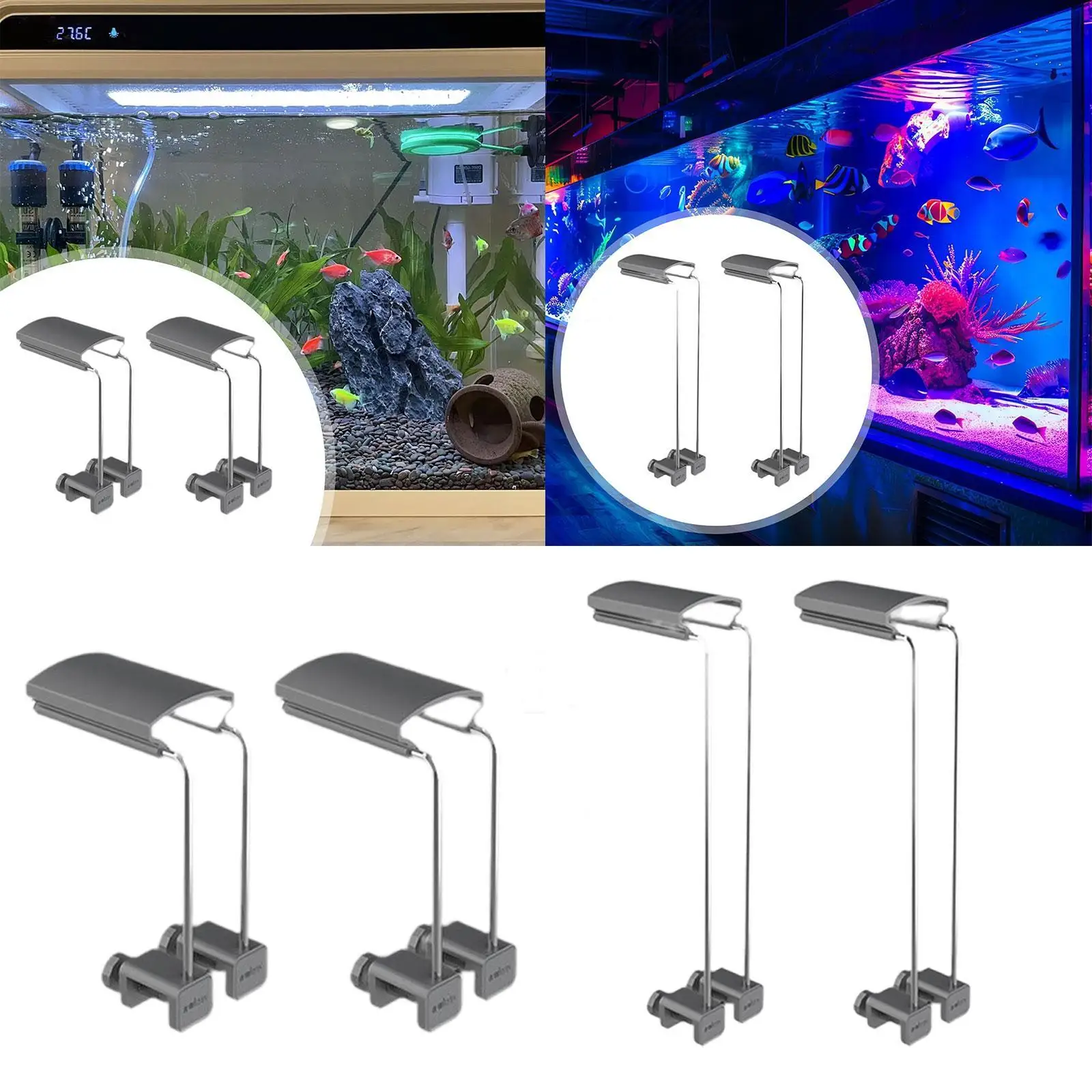 Suporte para Luz de Aquário Branco Metálico Fácil de Instalar - Imagem 3