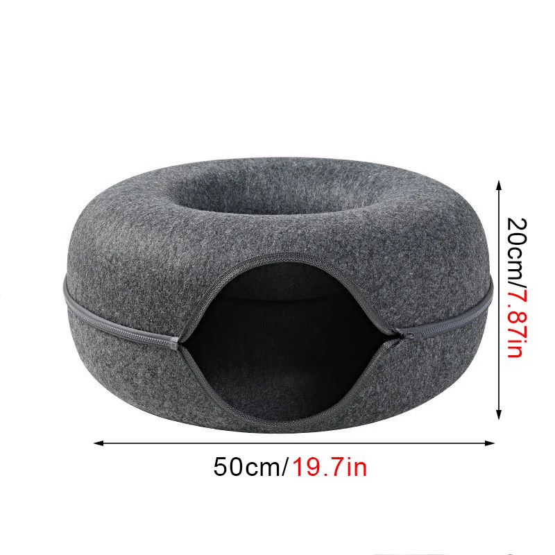 Túnel e Cama Donut para Gatos com Brinquedo de Feltro - Image 4