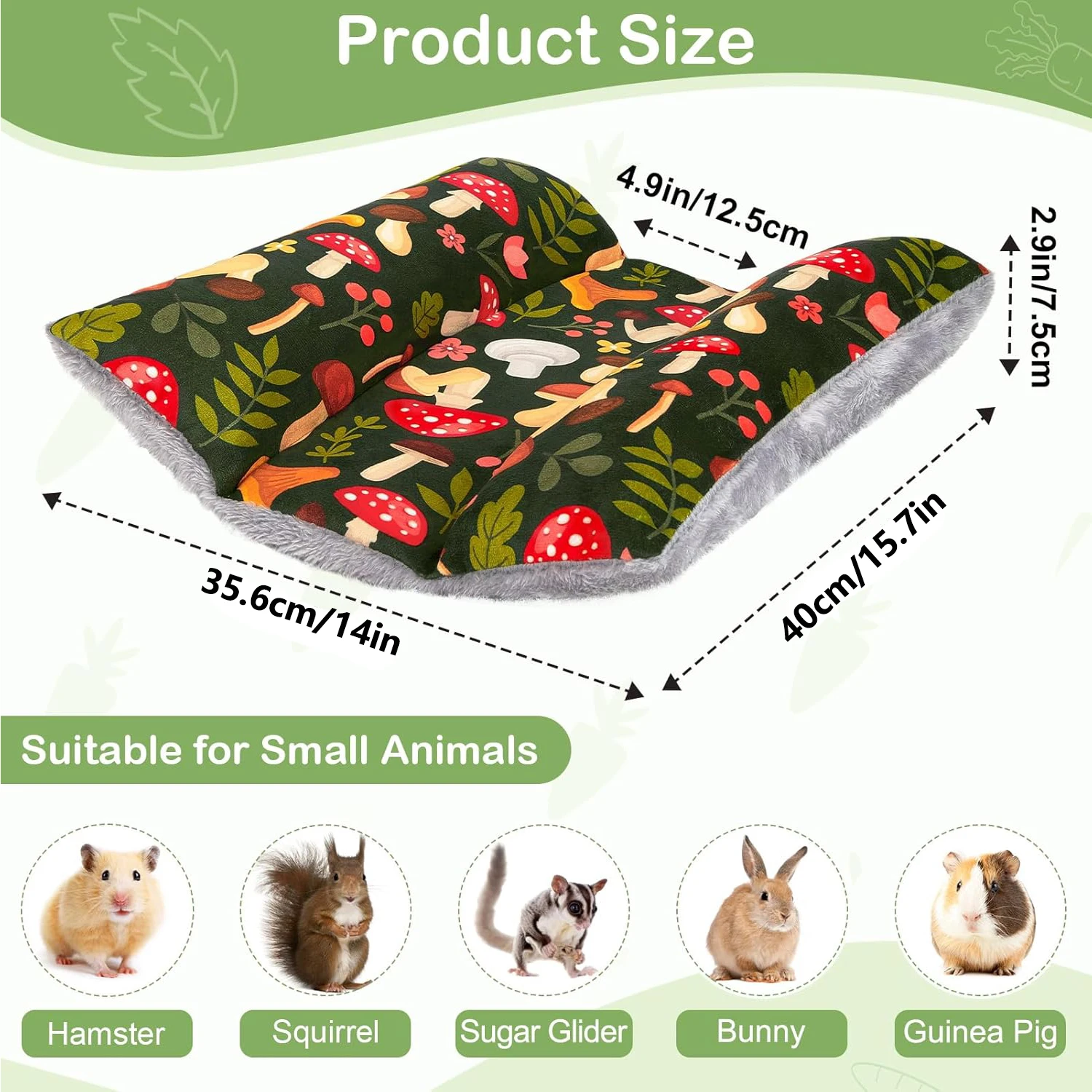 Tapete de Cama para Coelhos Pelúcia Dupla Face Lavável - Imagem 2