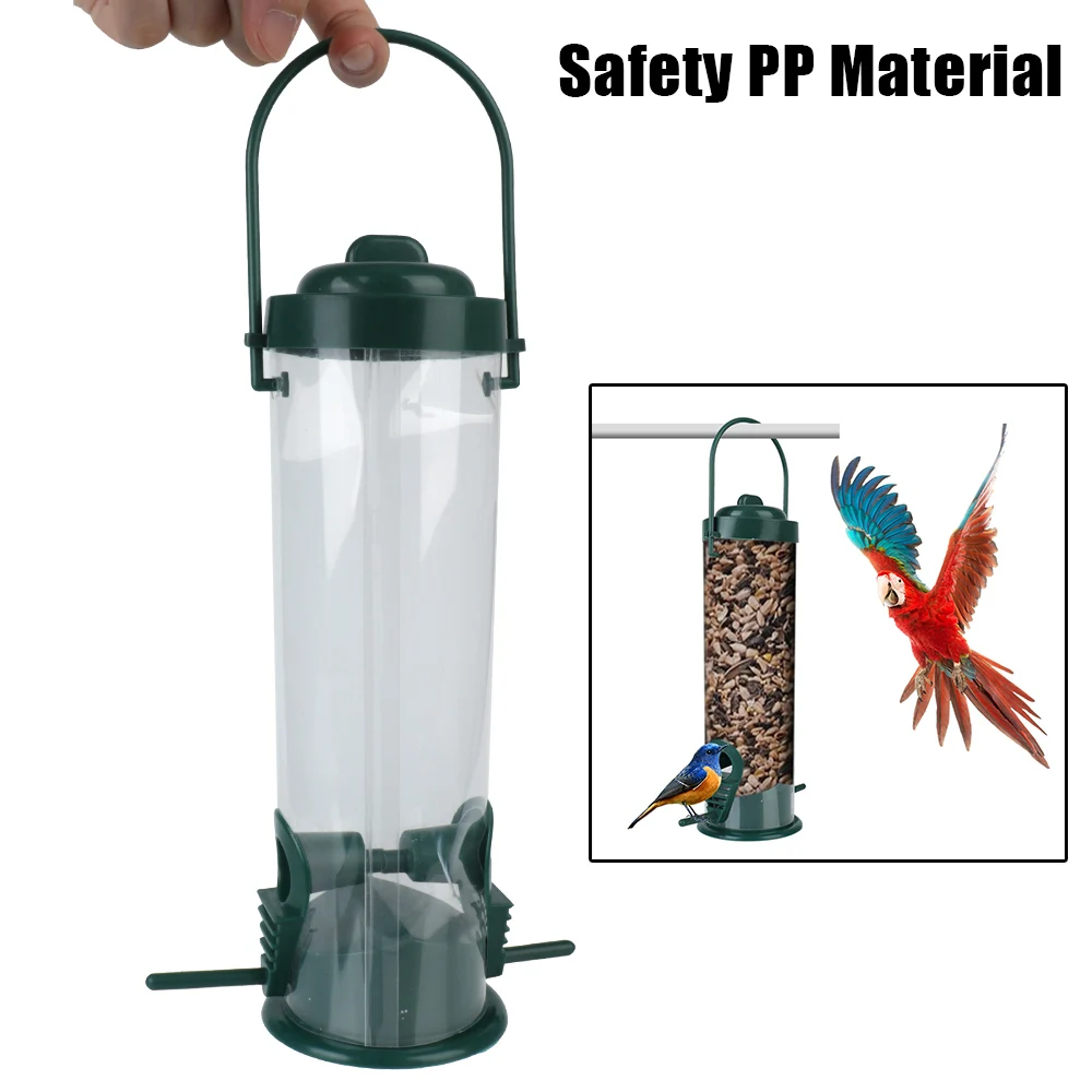 Alimentador de Pássaros Pendular Transparente com Poleiro - Imagem 4