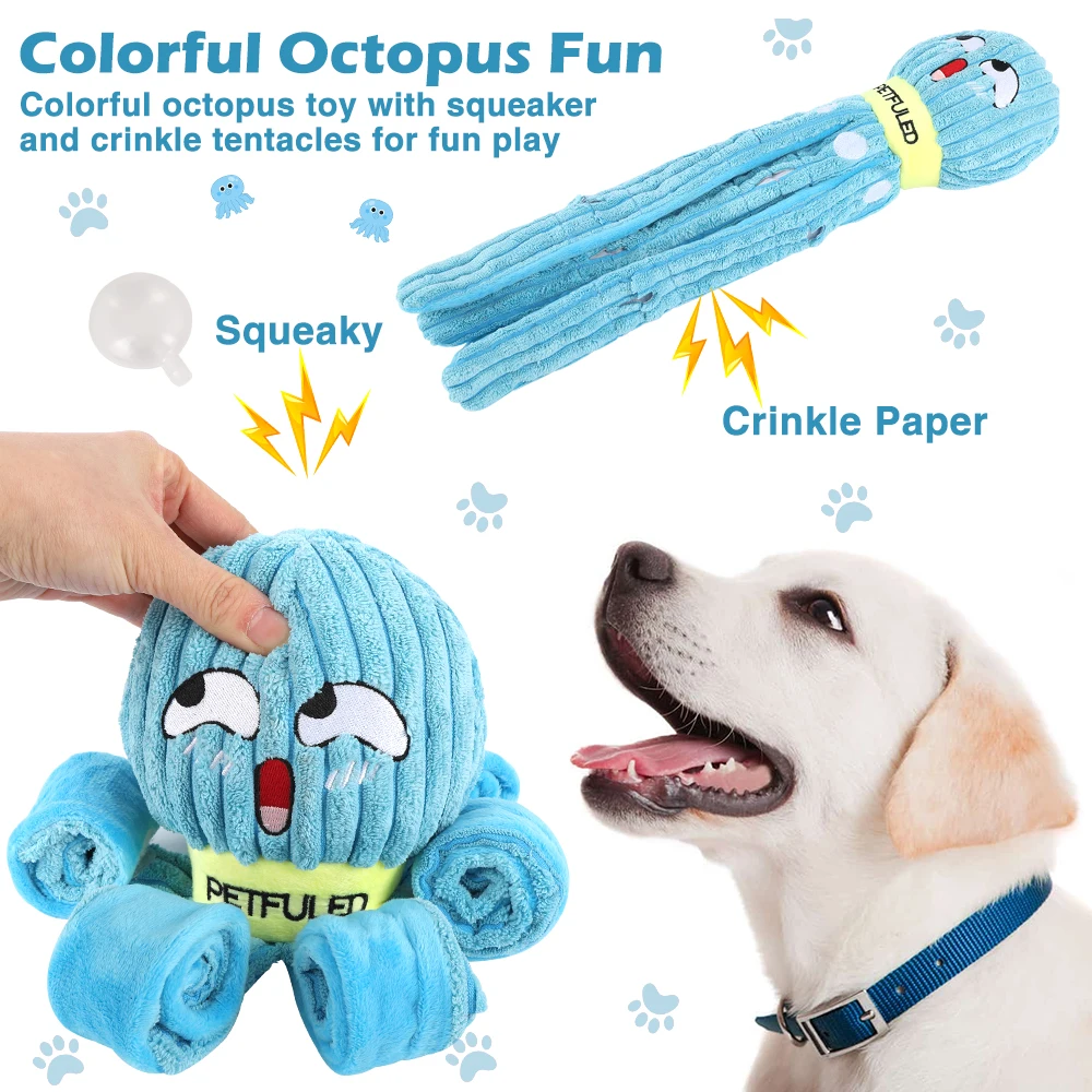 Brinquedo de Pelúcia Polvo para Cães com Compartimento para Petisco - Imagem 3