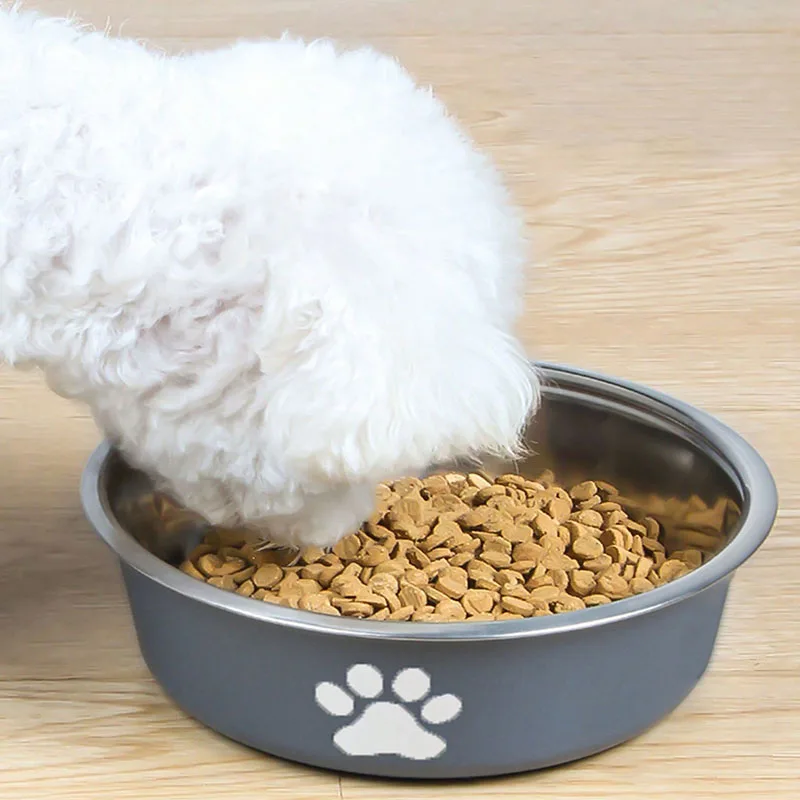 Tigela de Aço Inoxidável para Cães e Gatos com Base Antiderrapante - Imagem 4