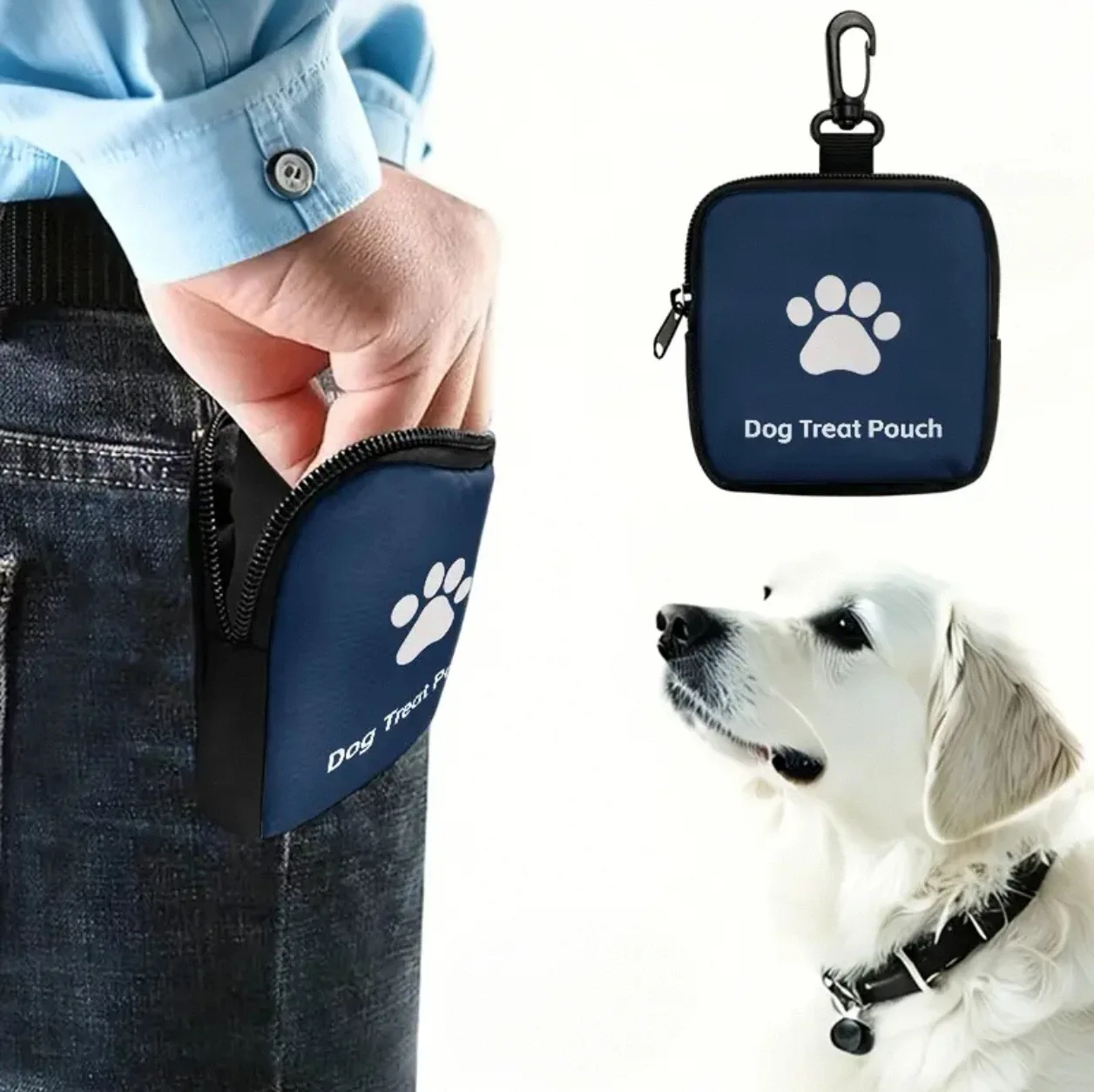 Bolsa para Petiscos de Cães com Fecho de Zíper e Design de Pata - Image 3