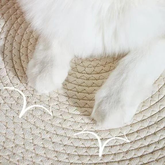 Cama Japonesa para Gatos Redonda de Rattan Tecida à Mão - Image 5