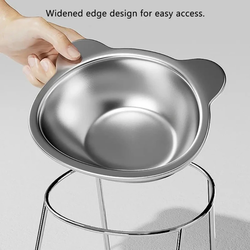 Tigela Elevada para Gatos em Aço Inox 15 cm com Inclinação - Imagem 3