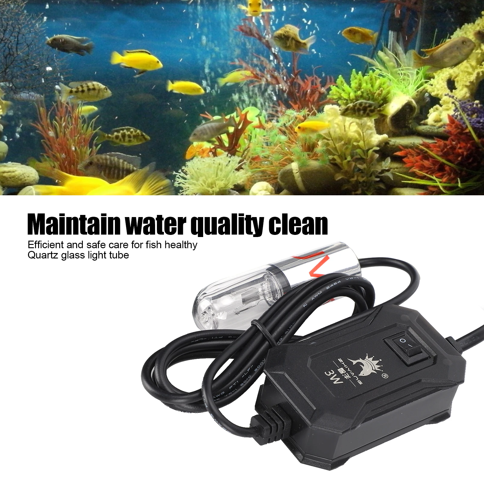 Lâmpada UV para Aquário 3W com Ventosas e Cabo de 140 cm - Imagem 3