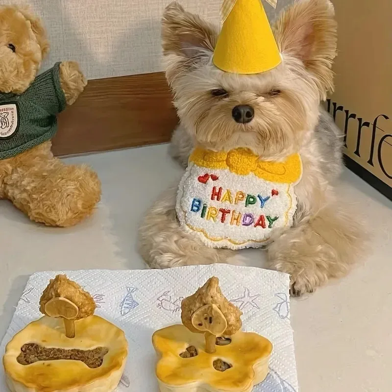Chapéu e Cachecol de Aniversário para Cães e Gatos Pequenos - Image 4