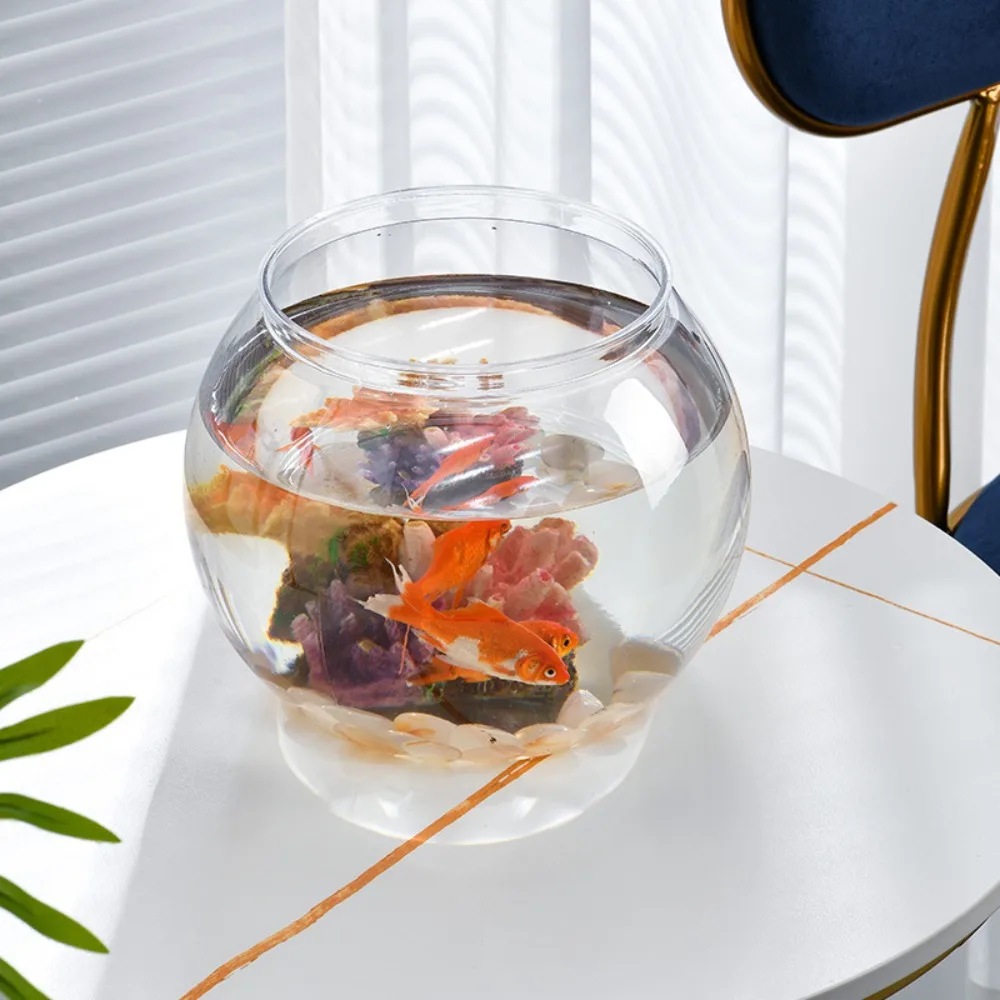 Mini Aquário Redondo para Bettas e Répteis Pequenos Transparente - Imagem 3
