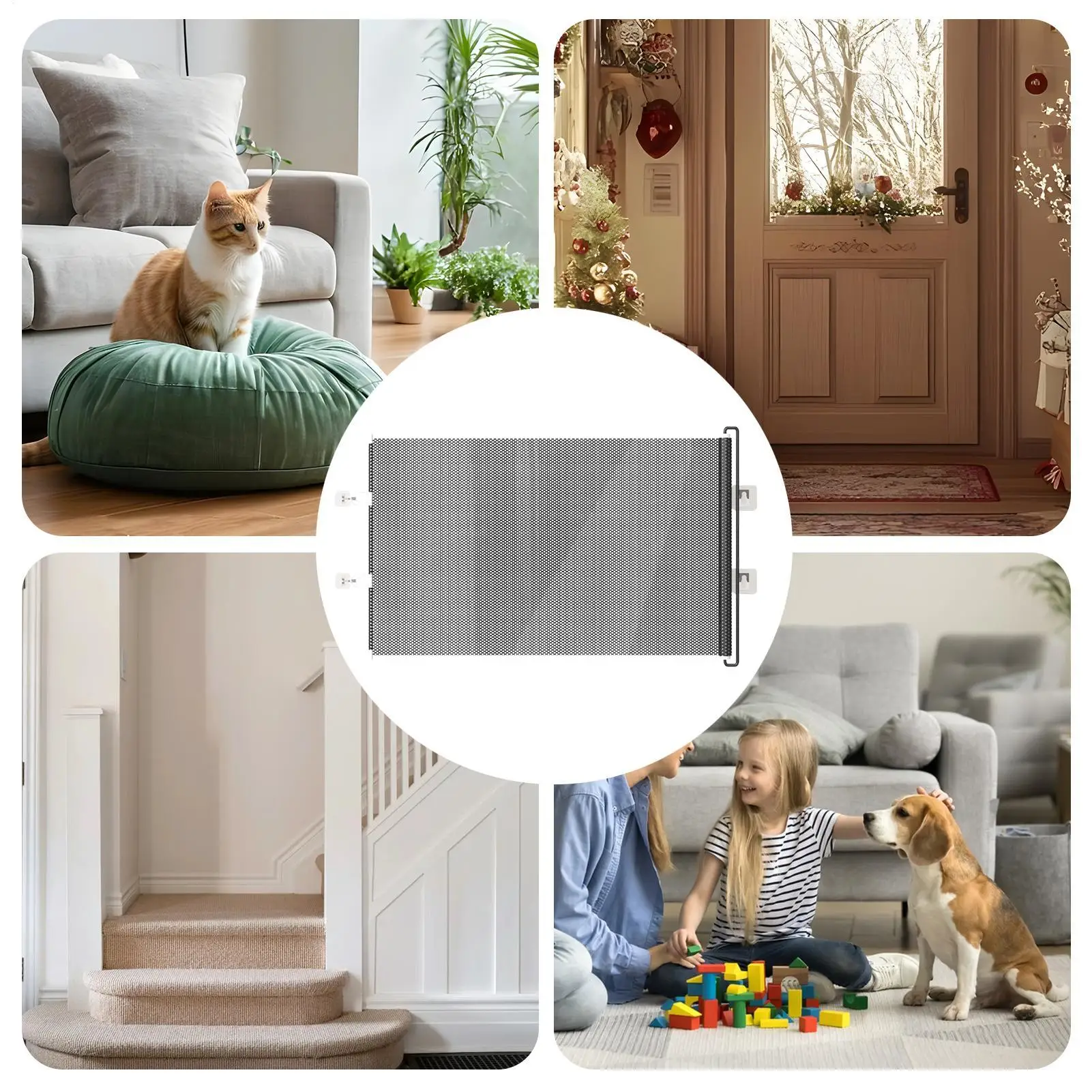 Barreira Retrátil para Cães e Gatos Sem Perfuração para Portas e Escadas - Image 5