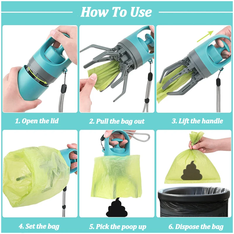 Coletor de Cocô para Cães com Dispenser e Cordão - Imagem 3