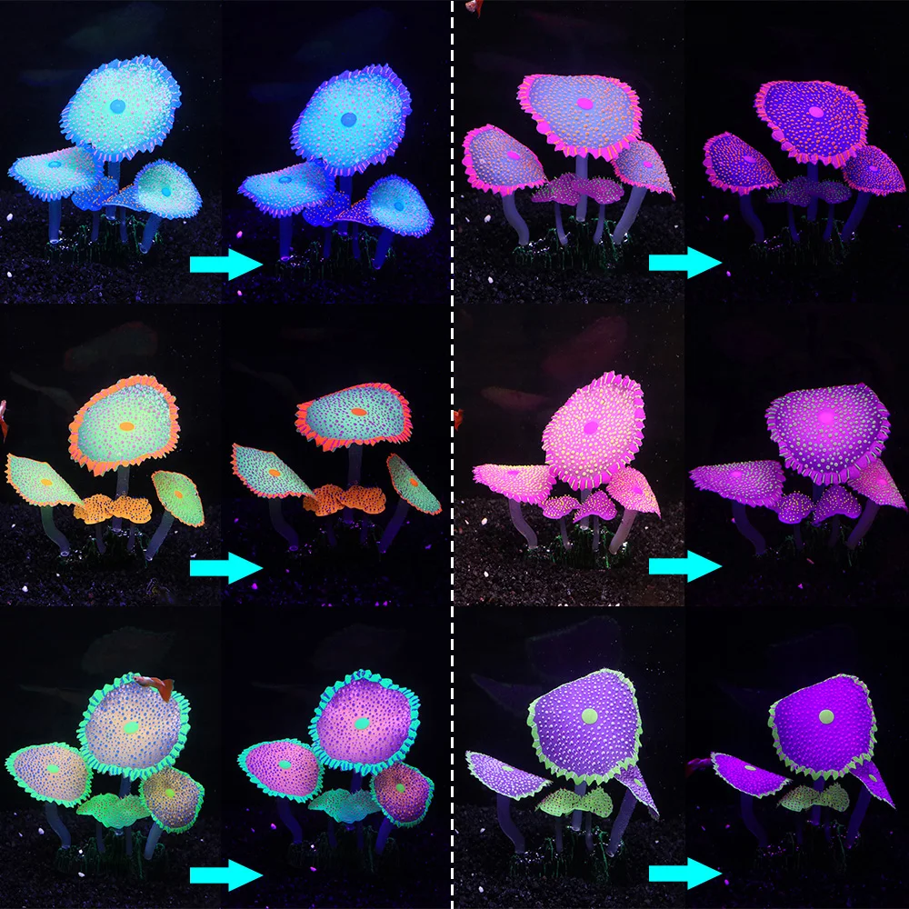 Decoração de Aquário com Plantas de Silicone Fluorescente e Ventosas - Imagem 2