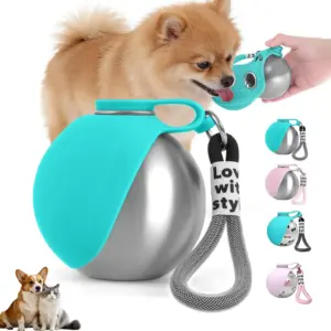 garrafa de água para cães e gatos aço inoxidável