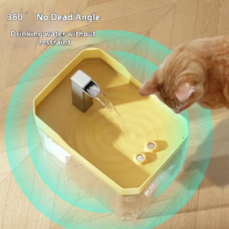 Fonte de Água para Gatos com Filtro Automático Transparente - Imagem 4
