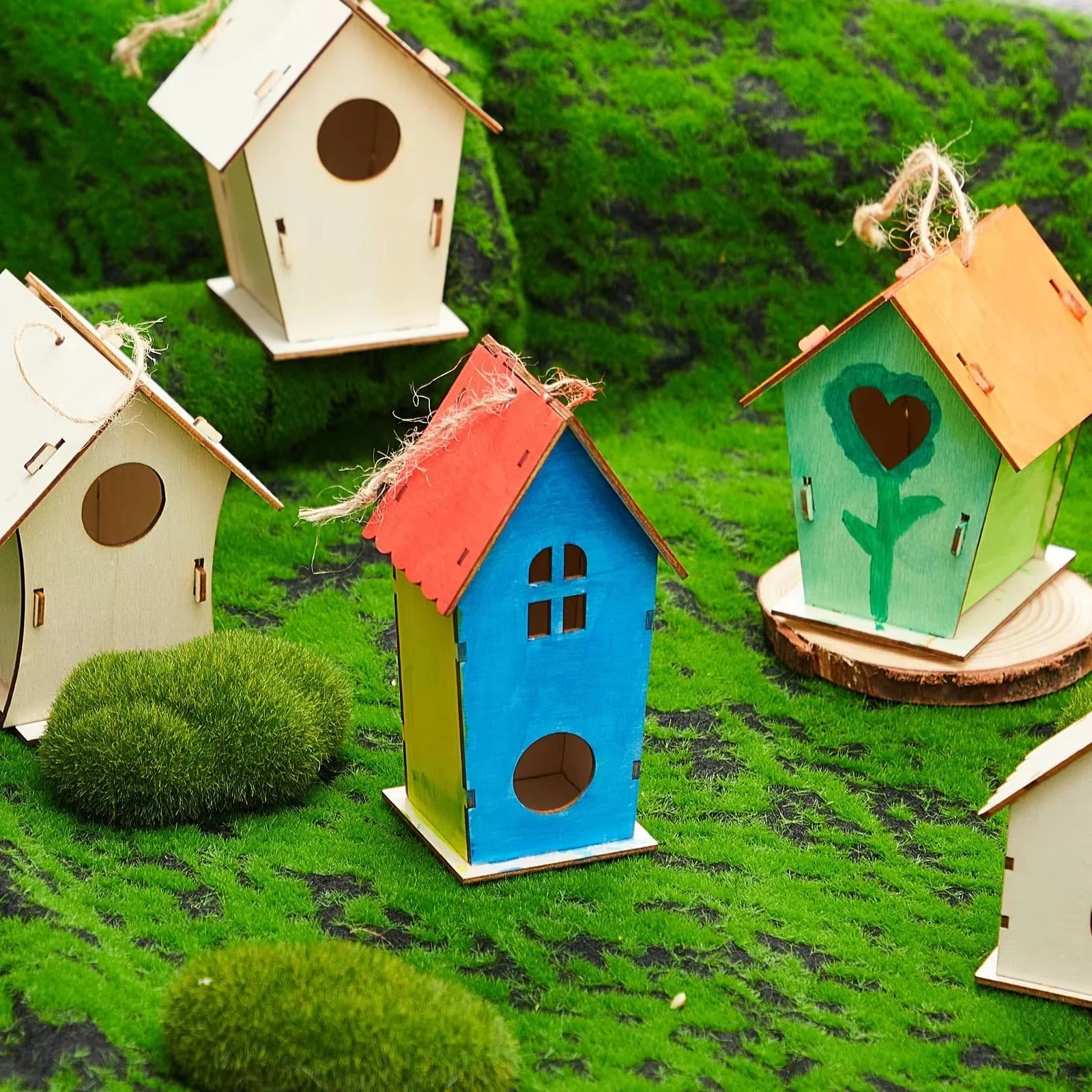 Casa Ninho de Pássaro de Madeira para Pintura DIY - Image 5