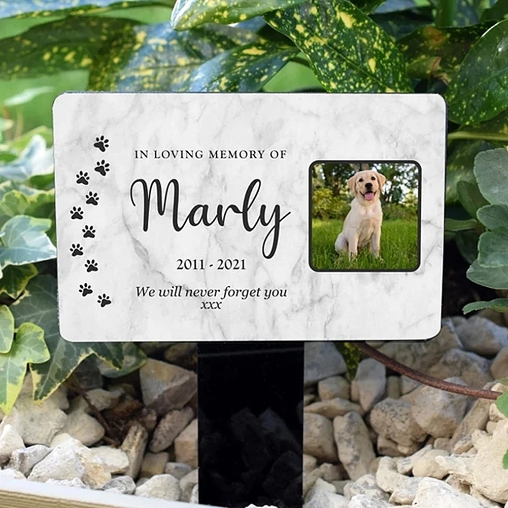 Lápide Memorial para Pets Personalizada Acrílico com Foto e Texto - Imagem 4