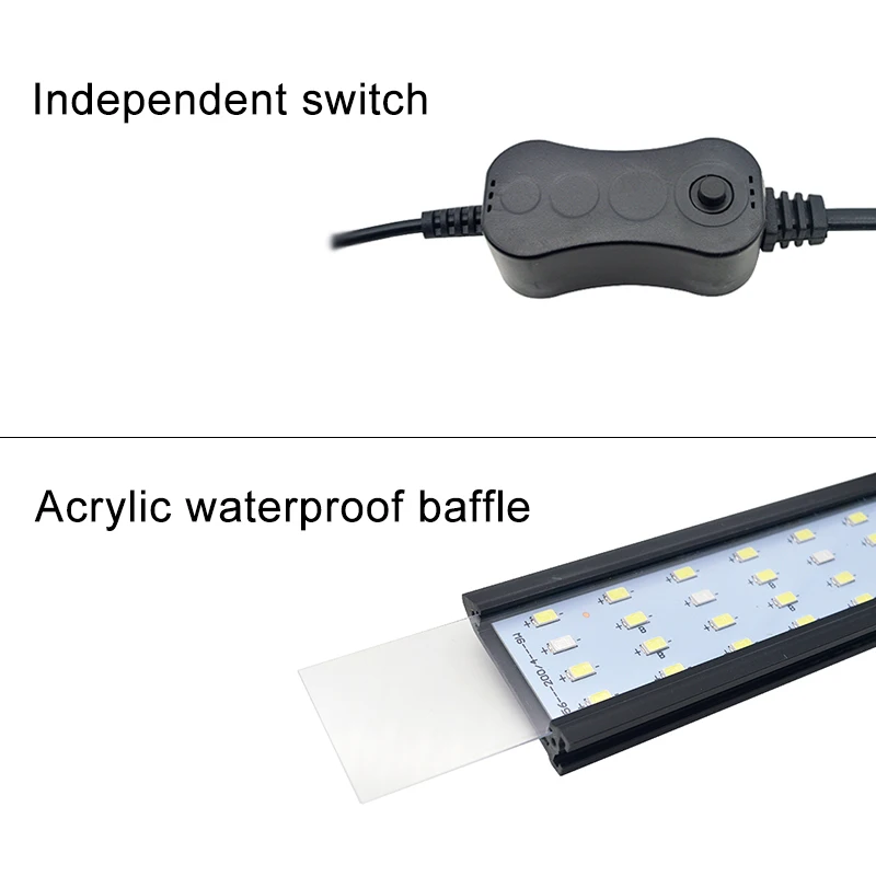 Luminária LED para Aquário Super Fina 220V com Luz Branca e Azul - Imagem 4