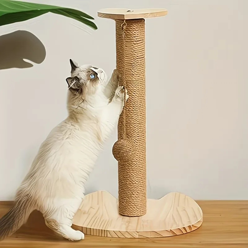 Arranhador para Gatos de Corda de Juta Natural Móvel Amarelo Claro - Image 4