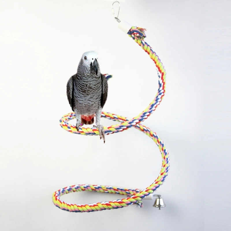 Poleiro de Corda Espiral para Pássaros 160 cm com Gancho de Pendurar - Imagem 4