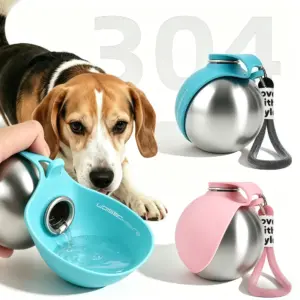 garrafa de água para cães com tigela de silicone